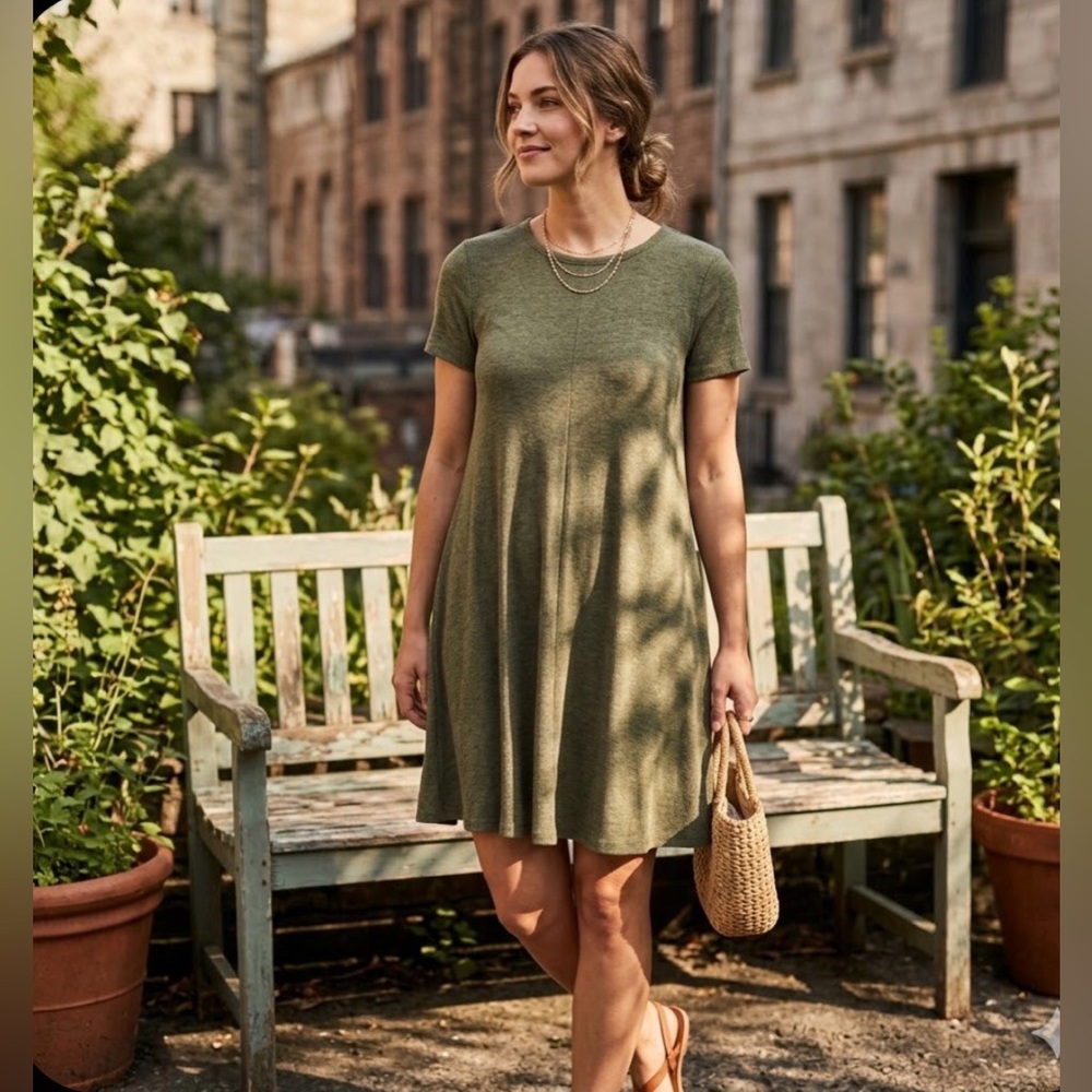 MADEWELL | Ribbed Swingy Tee Dress